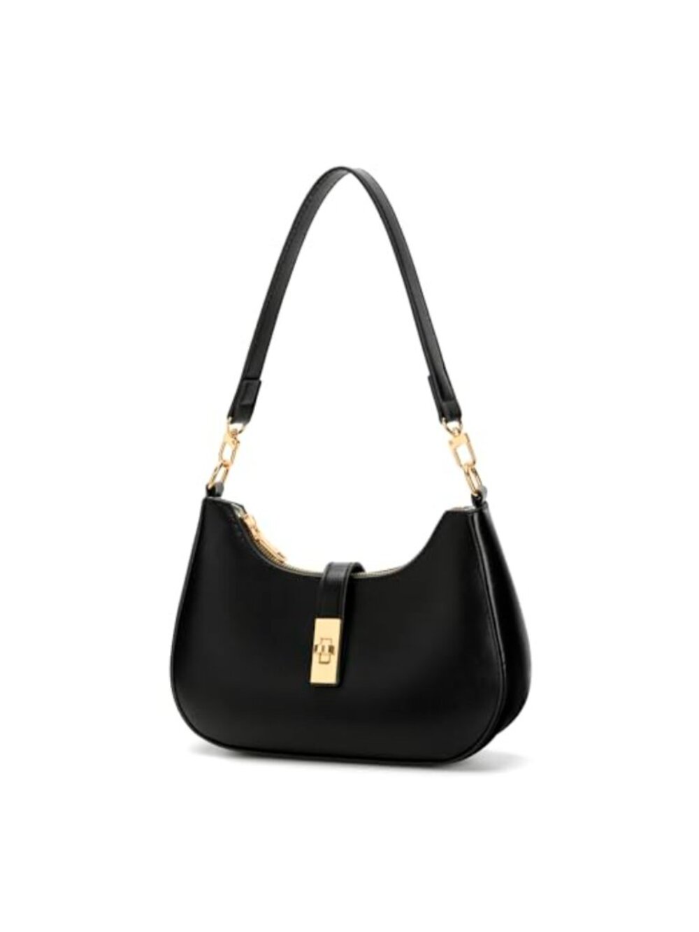 PU Leather Hobo Shoulder Bag Small Clutch Purse Detachable Chain